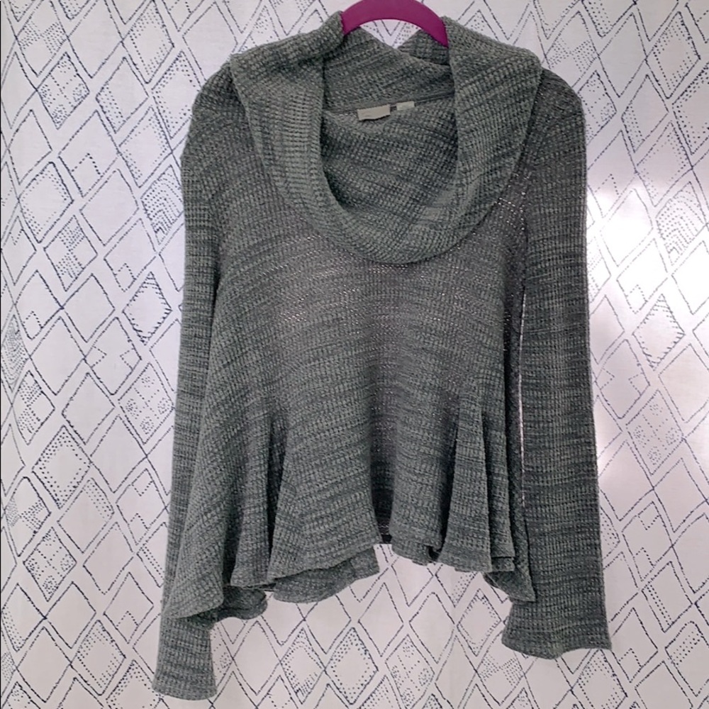 Grey Knit Cowl Neck Sweater from Anthro